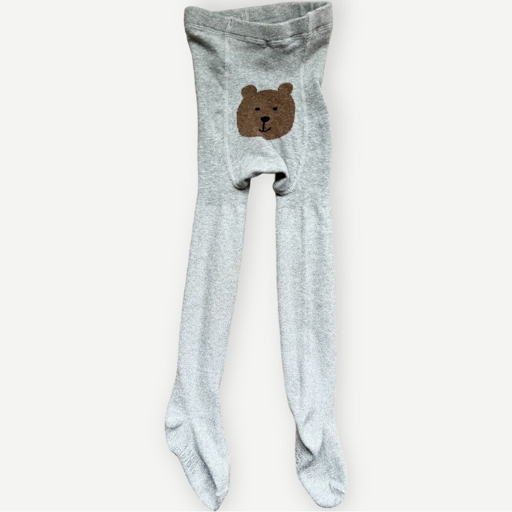 Baby Gap Girls Kids Gray Stretch Knit Brannan Bear Tights. 4-5. 4. 4T. 5. 5T.
